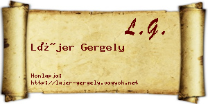 Lájer Gergely névjegykártya